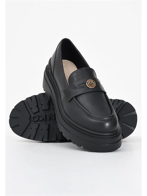 Mocassino in pelle con logo Love Birds Pinko PINKO CALZATURE | SD0403P001-Z99